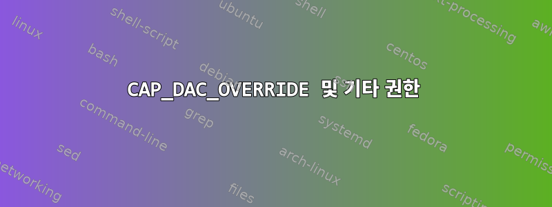 CAP_DAC_OVERRIDE 및 기타 권한