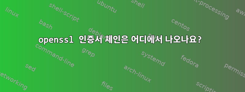 openssl 인증서 체인은 어디에서 나오나요?