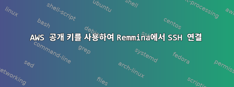 AWS 공개 키를 사용하여 Remmina에서 SSH 연결