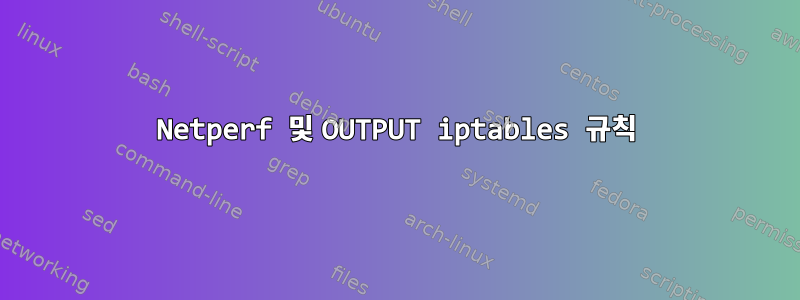 Netperf 및 OUTPUT iptables 규칙