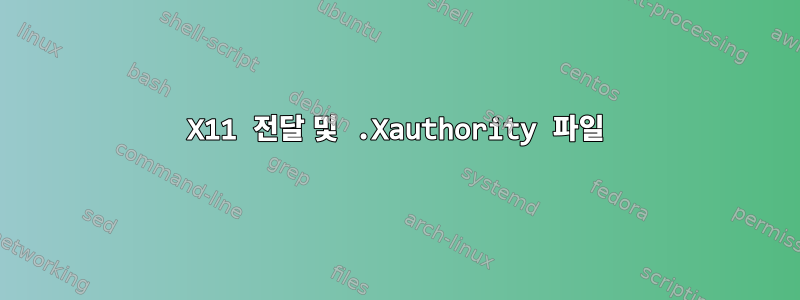 X11 전달 및 .Xauthority 파일