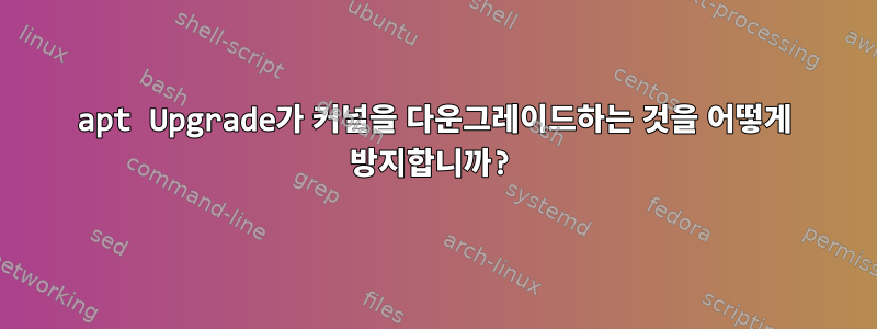 apt Upgrade가 커널을 다운그레이드하는 것을 어떻게 방지합니까?