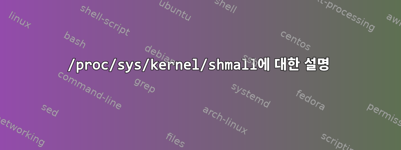 /proc/sys/kernel/shmall에 대한 설명