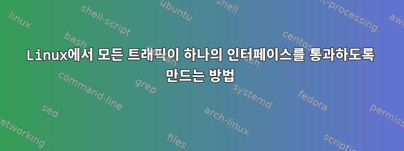 Linux에서 모든 트래픽이 하나의 인터페이스를 통과하도록 만드는 방법