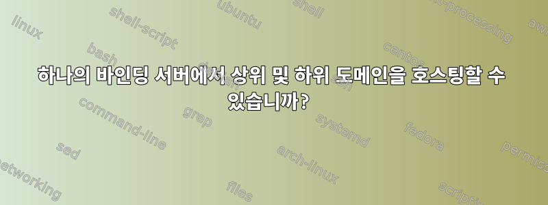 하나의 바인딩 서버에서 상위 및 하위 도메인을 호스팅할 수 있습니까?