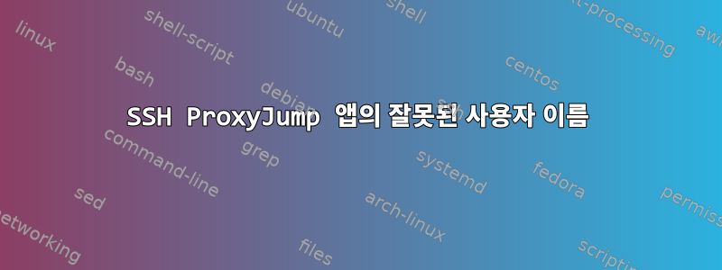 SSH ProxyJump 앱의 잘못된 사용자 이름