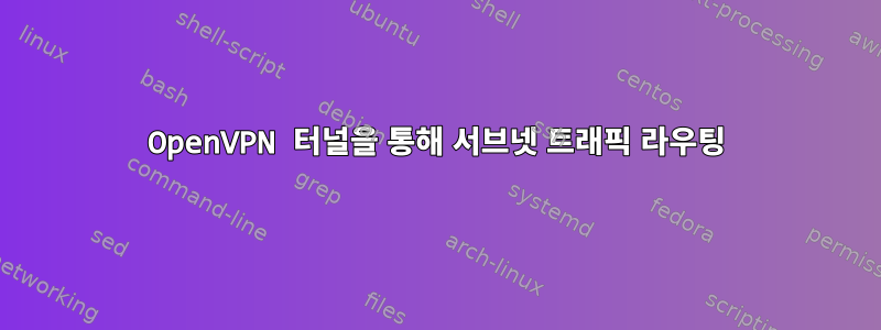 OpenVPN 터널을 통해 서브넷 트래픽 라우팅