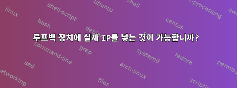 루프백 장치에 실제 IP를 넣는 것이 가능합니까?