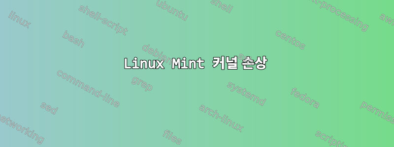 Linux Mint 커널 손상