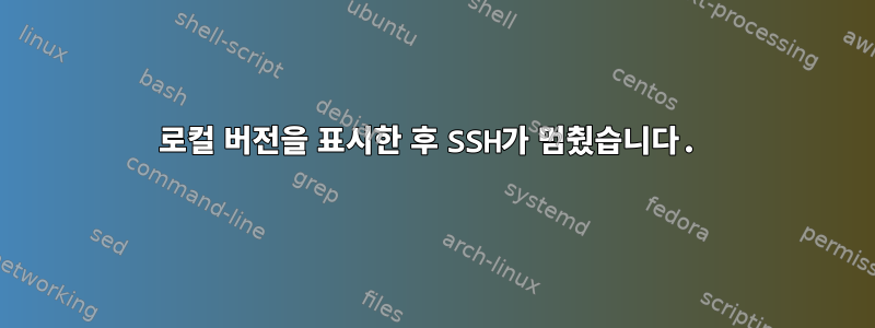 로컬 버전을 표시한 후 SSH가 멈췄습니다.