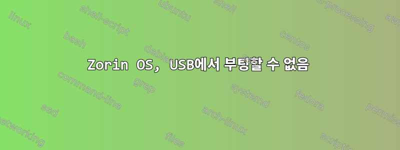 Zorin OS, USB에서 부팅할 수 없음