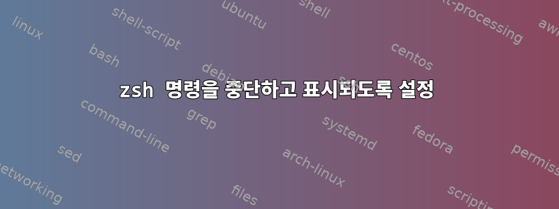 zsh 명령을 중단하고 표시되도록 설정