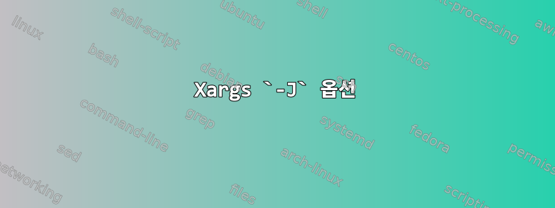 Xargs `-J` 옵션