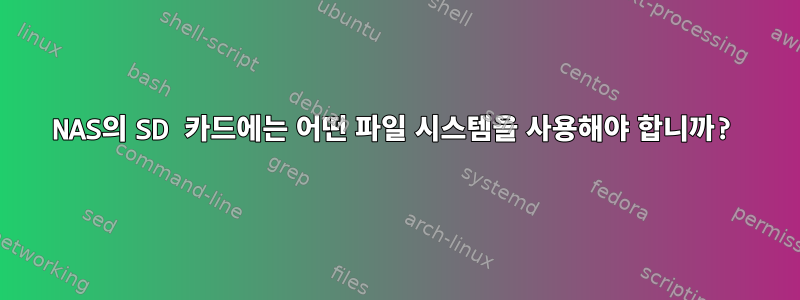 NAS의 SD 카드에는 어떤 파일 시스템을 사용해야 합니까?