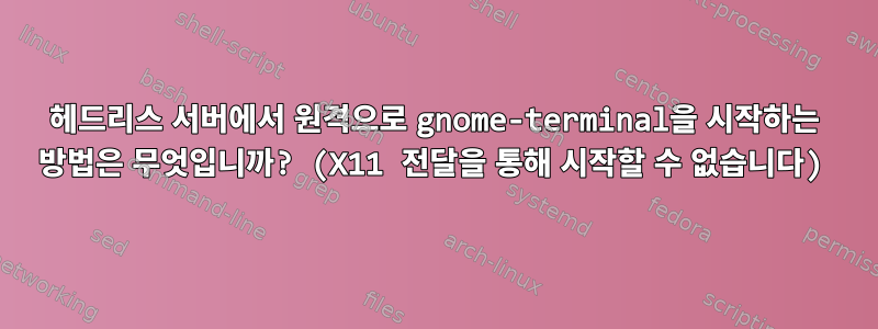 헤드리스 서버에서 원격으로 gnome-terminal을 시작하는 방법은 무엇입니까? (X11 전달을 통해 시작할 수 없습니다)