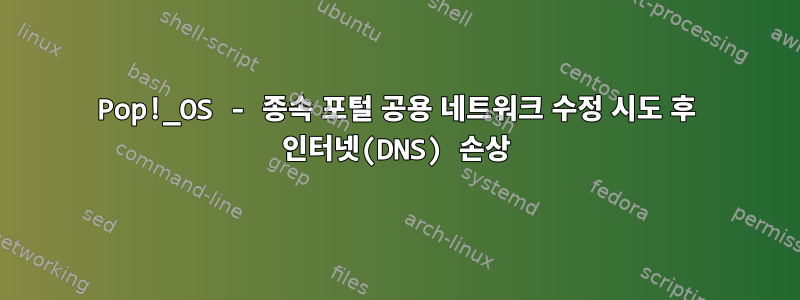 Pop!_OS - 종속 포털 공용 네트워크 수정 시도 후 인터넷(DNS) 손상