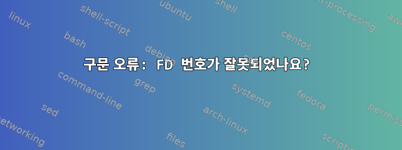 구문 오류: FD 번호가 잘못되었나요?