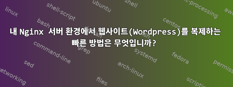 내 Nginx 서버 환경에서 웹사이트(Wordpress)를 복제하는 빠른 방법은 무엇입니까?