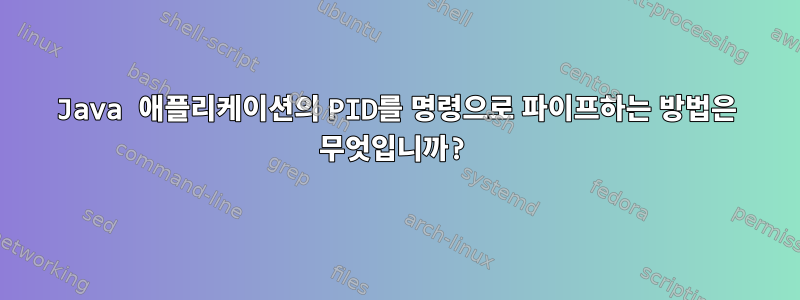 Java 애플리케이션의 PID를 명령으로 파이프하는 방법은 무엇입니까?