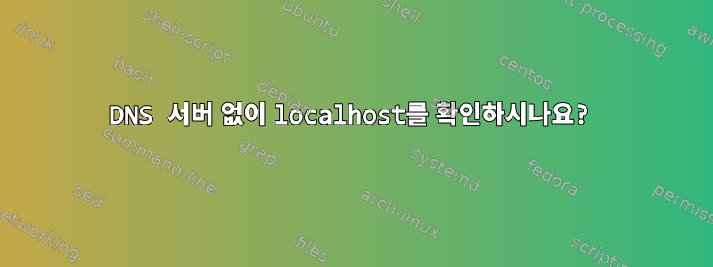 DNS 서버 없이 localhost를 확인하시나요?