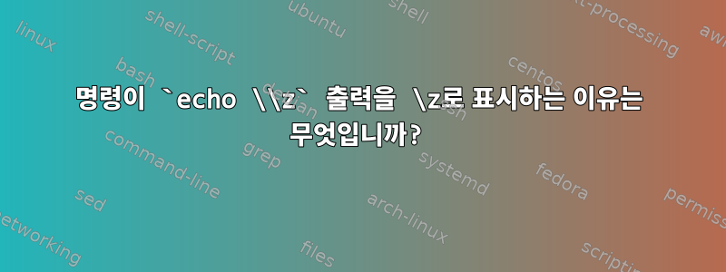 명령이 `echo \\z` 출력을 \z로 표시하는 이유는 무엇입니까?