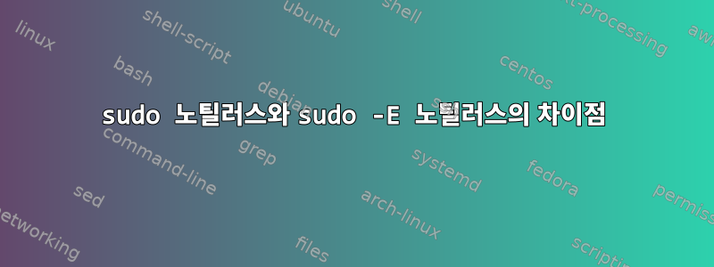 sudo 노틸러스와 sudo -E 노틸러스의 차이점