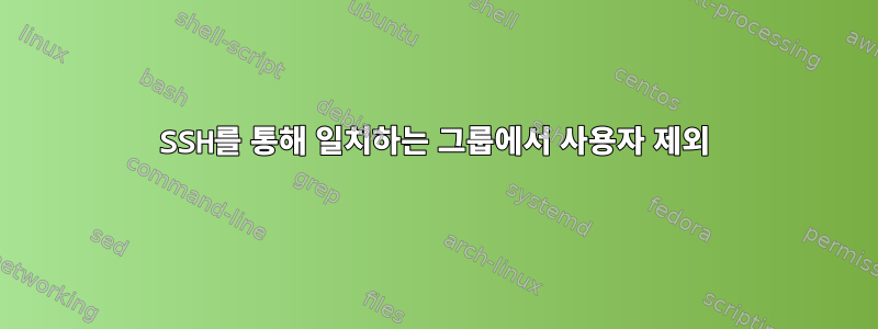 SSH를 통해 일치하는 그룹에서 사용자 제외