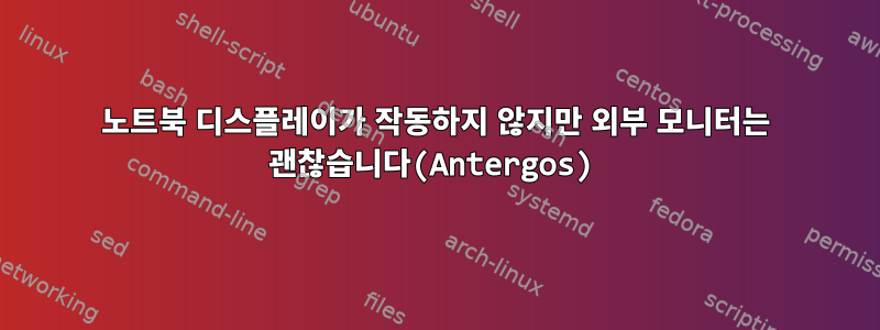 노트북 디스플레이가 작동하지 않지만 외부 모니터는 괜찮습니다(Antergos)