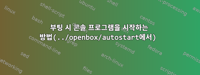 부팅 시 콘솔 프로그램을 시작하는 방법(../openbox/autostart에서)