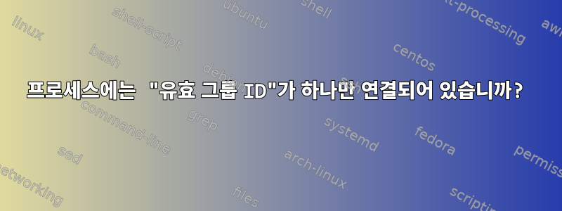 프로세스에는 "유효 그룹 ID"가 하나만 연결되어 있습니까?