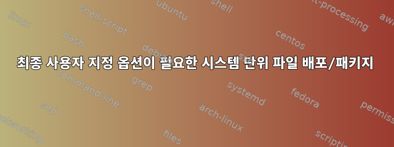 최종 사용자 지정 옵션이 필요한 시스템 단위 파일 배포/패키지