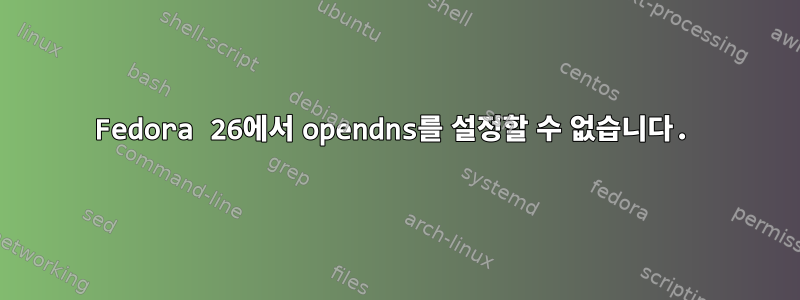 Fedora 26에서 opendns를 설정할 수 없습니다.