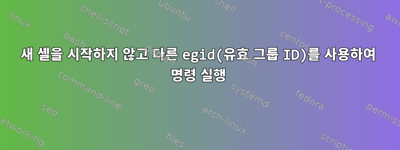 새 셸을 시작하지 않고 다른 egid(유효 그룹 ID)를 사용하여 명령 실행