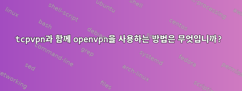 tcpvpn과 함께 openvpn을 사용하는 방법은 무엇입니까?