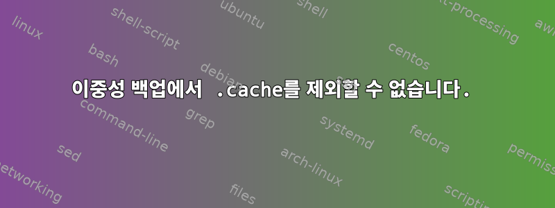 이중성 백업에서 .cache를 제외할 수 없습니다.