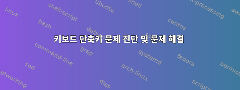 키보드 단축키 문제 진단 및 문제 해결