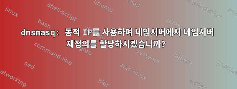 dnsmasq: 동적 IP를 사용하여 네임서버에서 네임서버 재정의를 할당하시겠습니까?