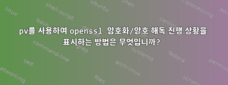 pv를 사용하여 openssl 암호화/암호 해독 진행 상황을 표시하는 방법은 무엇입니까?