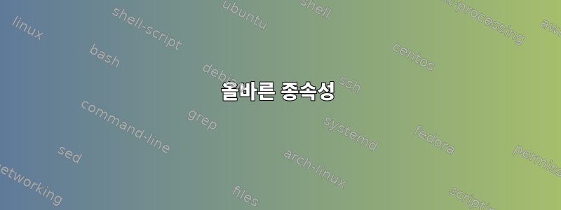 올바른 종속성