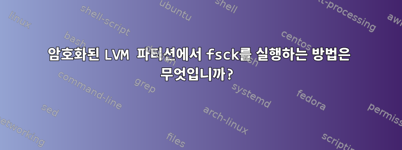 암호화된 LVM 파티션에서 fsck를 실행하는 방법은 무엇입니까?