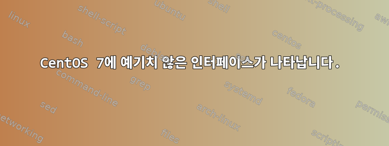 CentOS 7에 예기치 않은 인터페이스가 나타납니다.