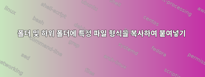 폴더 및 하위 폴더에 특정 파일 형식을 복사하여 붙여넣기