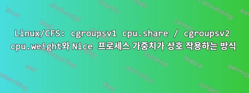 Linux/CFS: cgroupsv1 cpu.share / cgroupsv2 cpu.weight와 Nice 프로세스 가중치가 상호 작용하는 방식