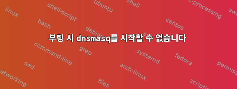 부팅 시 dnsmasq를 시작할 수 없습니다