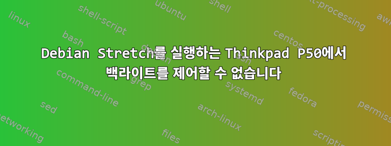 Debian Stretch를 실행하는 Thinkpad P50에서 백라이트를 제어할 수 없습니다