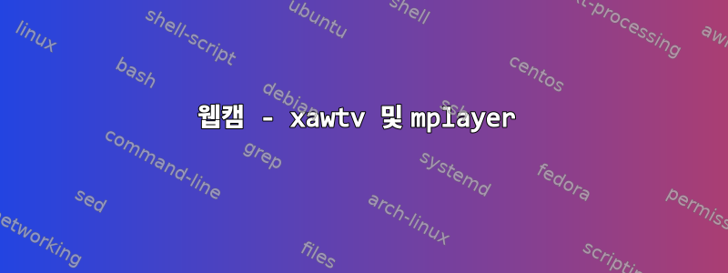 웹캠 - xawtv 및 mplayer