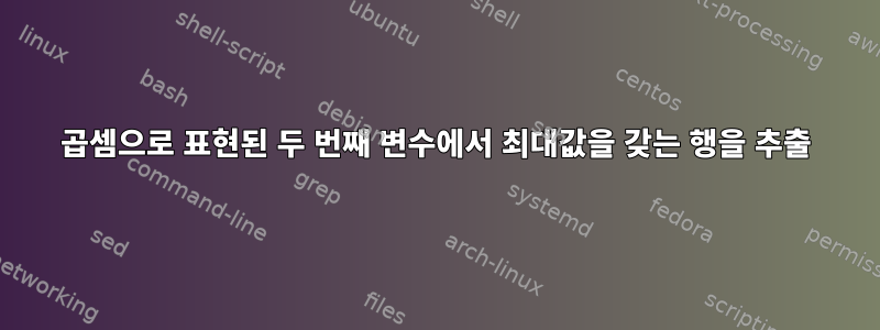 곱셈으로 표현된 두 번째 변수에서 최대값을 갖는 행을 추출