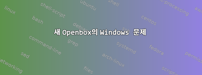 새 Openbox의 Windows 문제