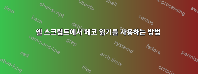 쉘 스크립트에서 에코 읽기를 사용하는 방법