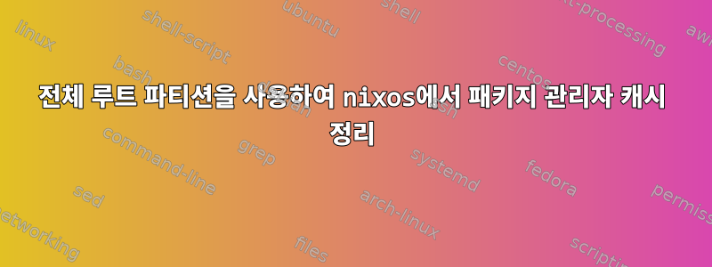 전체 루트 파티션을 사용하여 nixos에서 패키지 관리자 캐시 정리